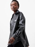 Emmet Vegan Leather Overshirt - Image 5