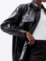 Emmet Vegan Leather Overshirt - Image 3